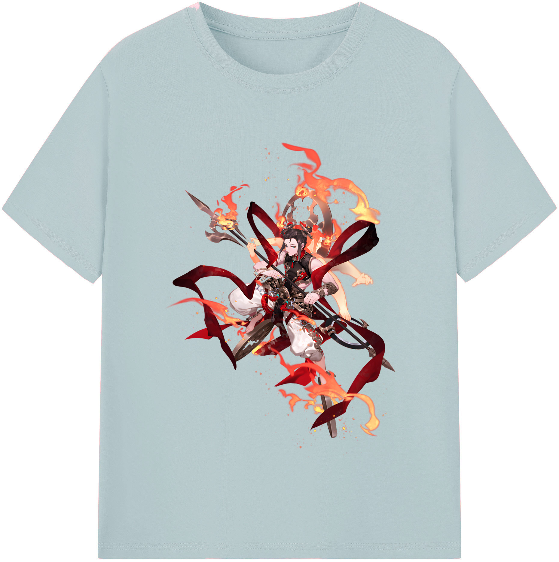 （画像用） Ne Zha 2 ナタ 魔童の大暴れ 綿100％半袖Tシャツ（フロントプリント）